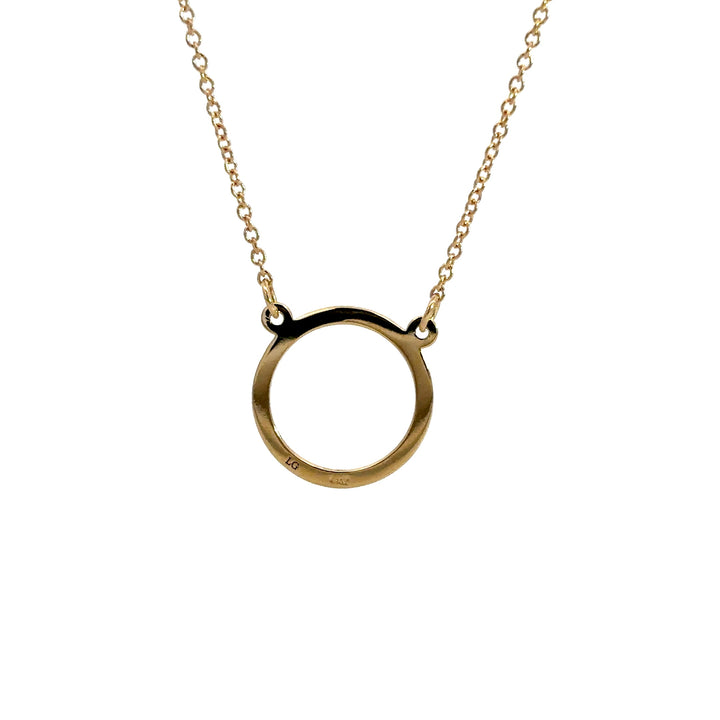 Circle Diamond Necklace - 14k Yellow Gold 0.13tw #12958