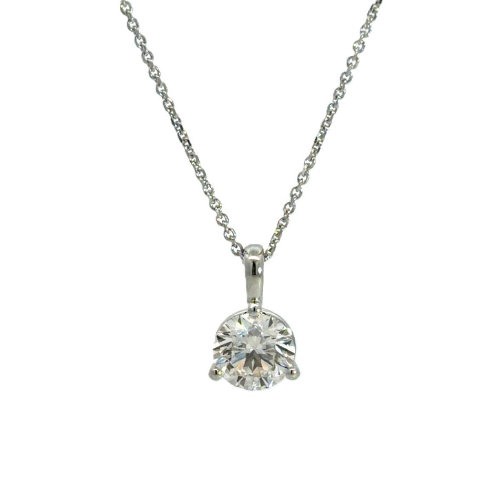 Solitaire Necklace - 14k White Gold 1.00ct #12964