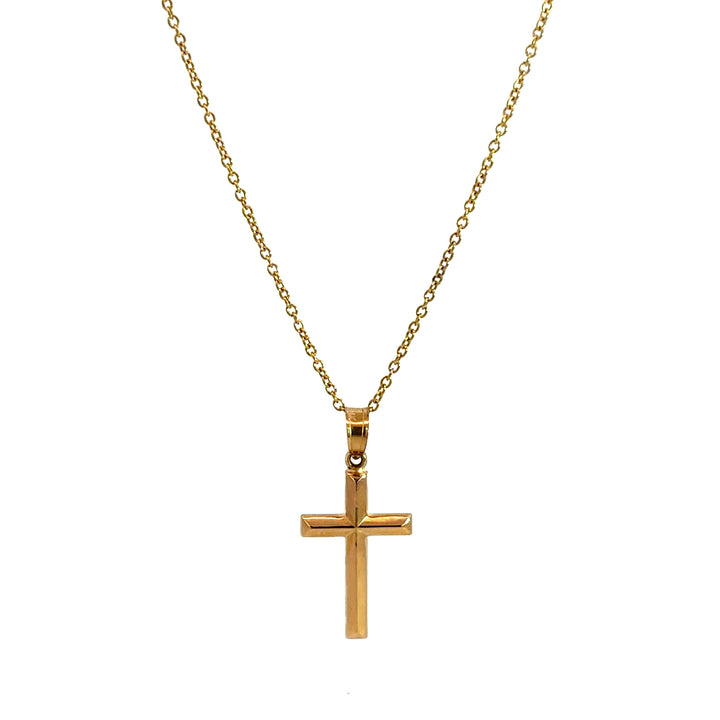 Cross Necklace - 14k Yellow Gold #12972