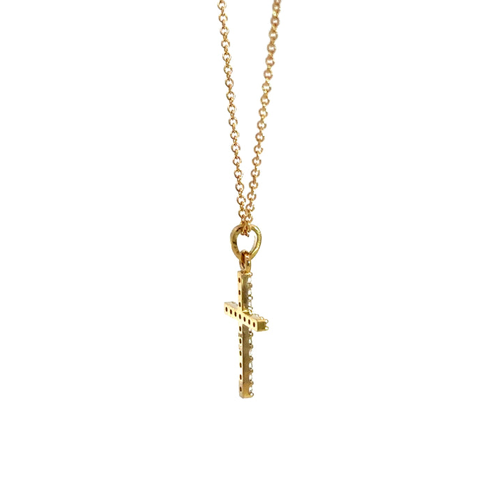 Cross Diamond Necklace - 14k Yellow Gold 0.10ctw #12973