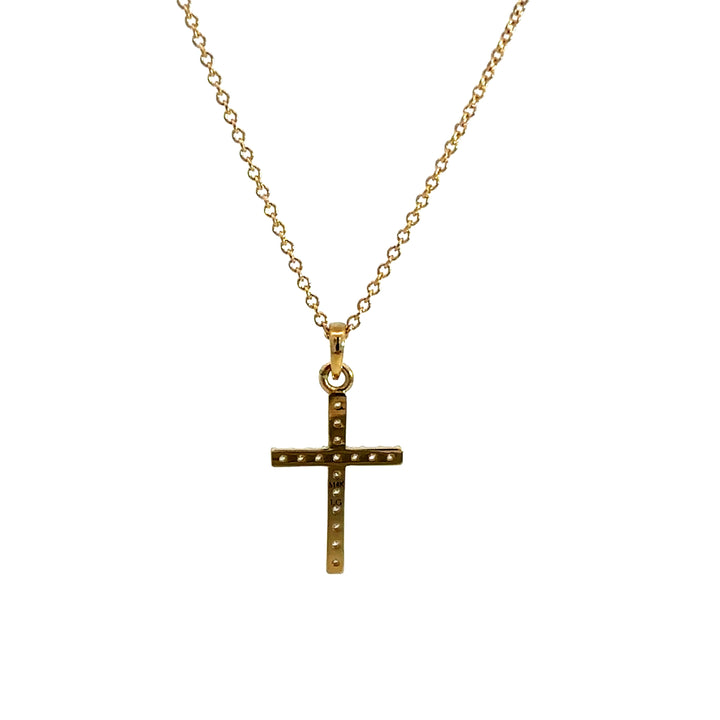 Cross Diamond Necklace - 14k Yellow Gold 0.10ctw #12973