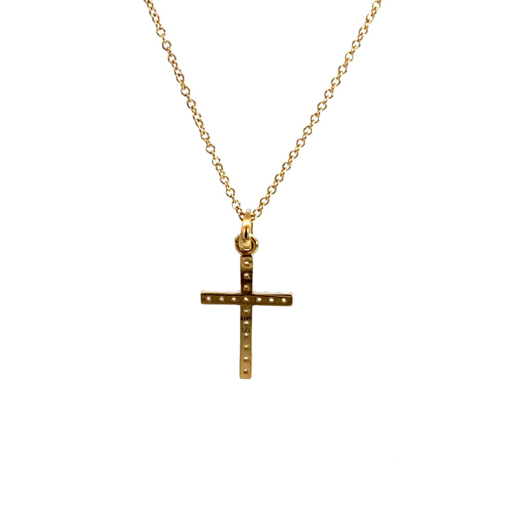 Cross Necklace - 14k Yellow Gold 0.10ct #12973
