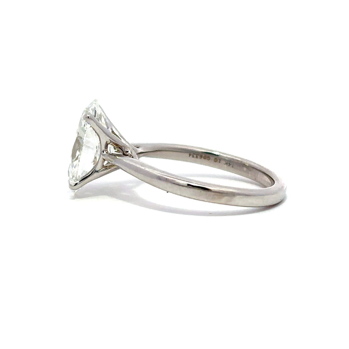 Solitaire Ring (Oval) - 14k White Gold 3.21ct #12974