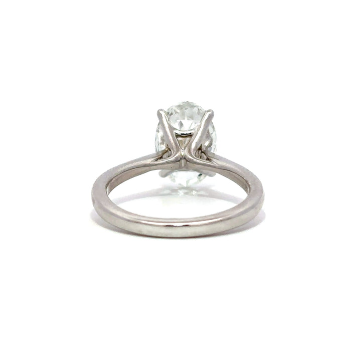 Solitaire Ring (Oval) - 14k White Gold 3.21ct #12974