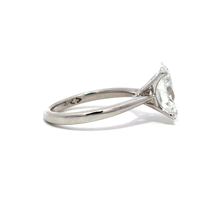 Solitaire Ring (Oval) - 14k White Gold 3.21ct #12974