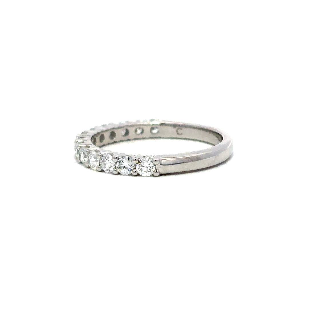 French Pave Ring - 14k White Gold 0.75ct #12984