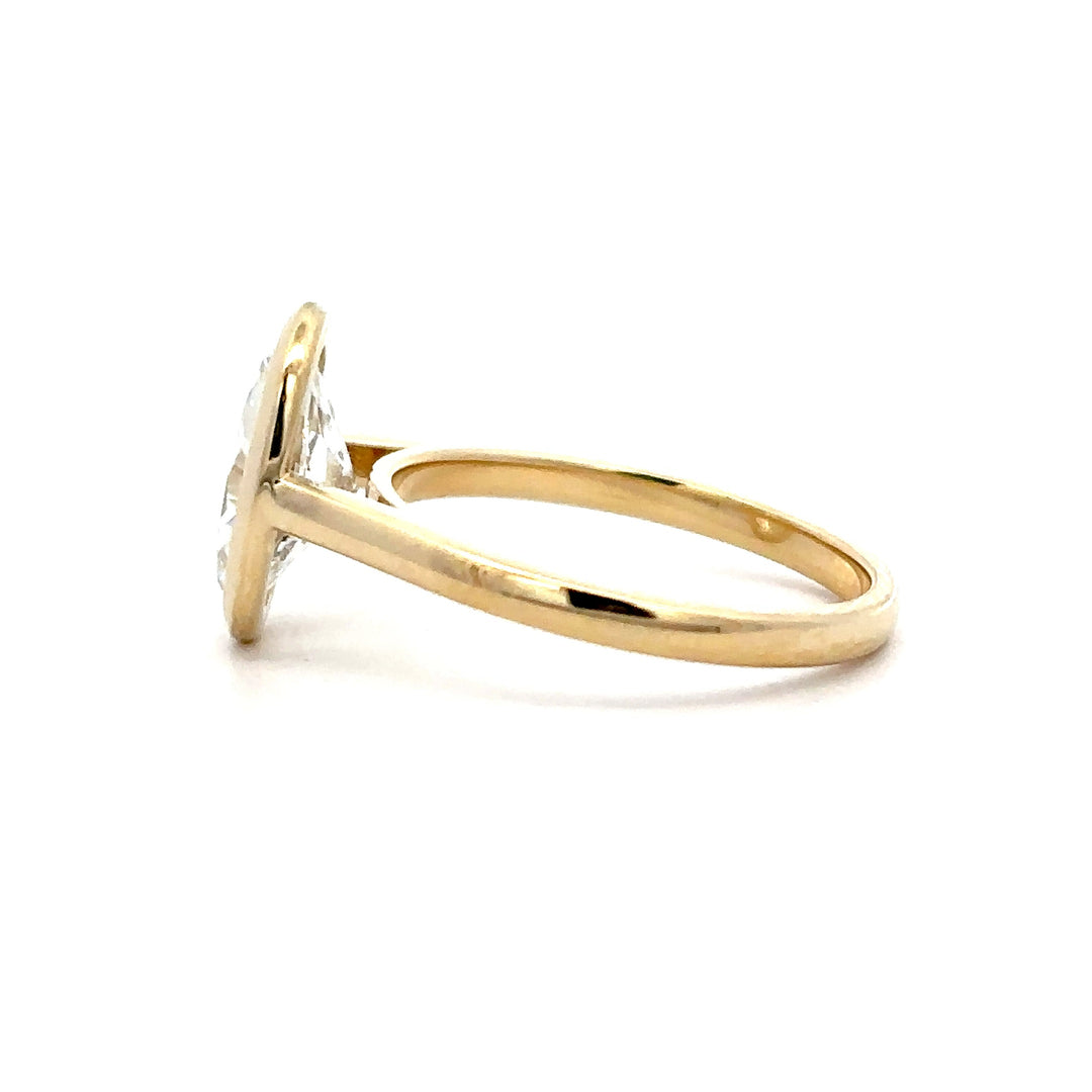 Solitaire Bezel Ring (Oval) - 14k Yellow Gold 2.01ct #12986