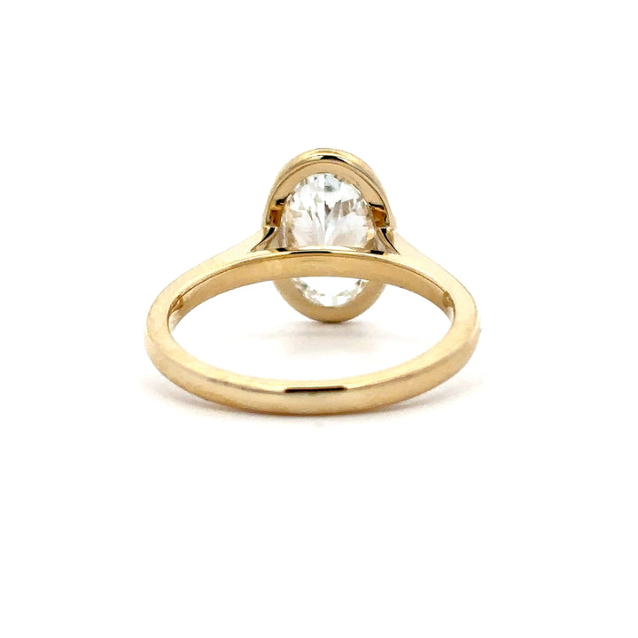 Solitaire Bezel Ring (Oval) - 14k Yellow Gold 2.01ct #12986