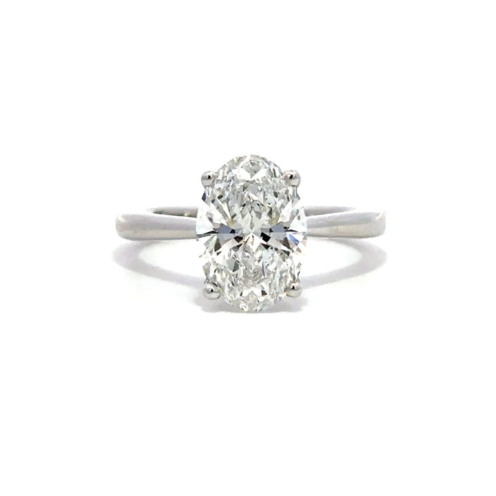 Solitaire Ring (Oval) - 14k White Gold 2.56ct #13061