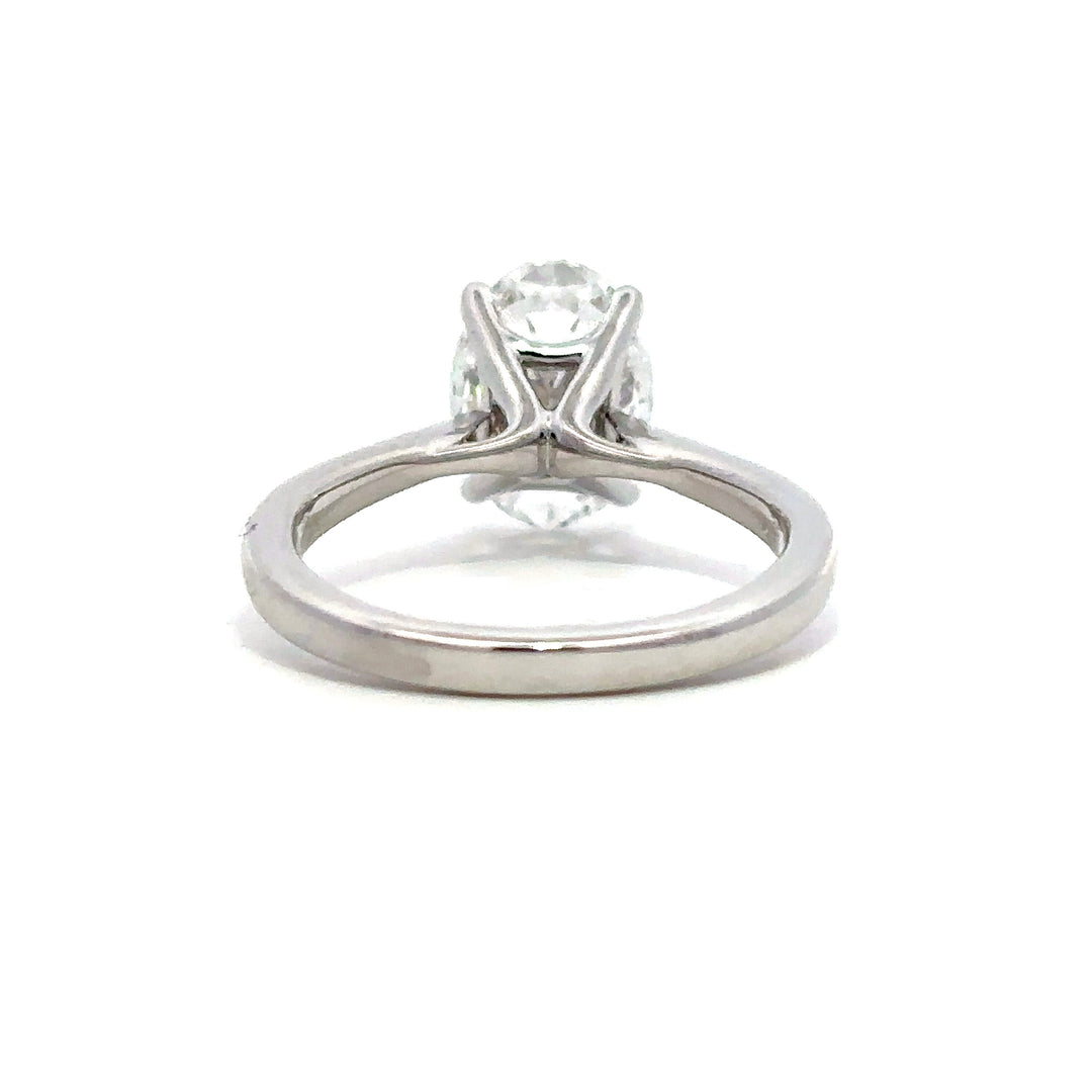 Solitaire Ring (Oval) - 14k White Gold 2.56ct #13061