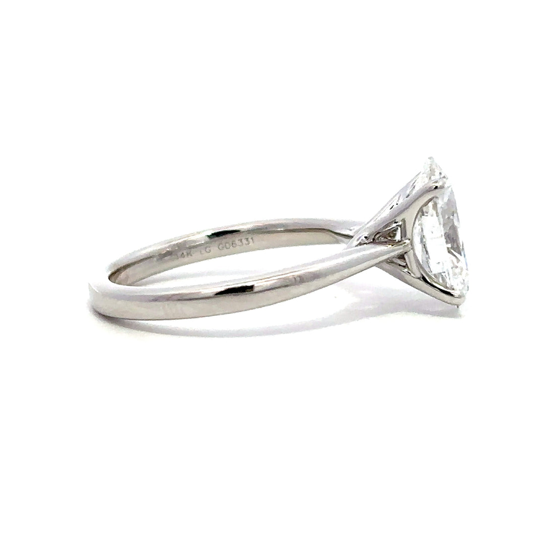 Solitaire Ring (Oval) - 14k White Gold 2.56ct #13061