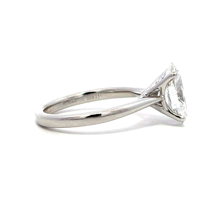 Solitaire Ring (Oval) - 14k White Gold 2.56ct #13061