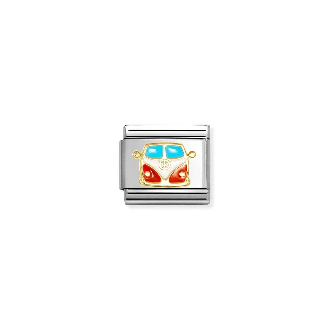 Composable Charm Link - "Van" in Stainless Steel & 18k Yellow Gold #13063