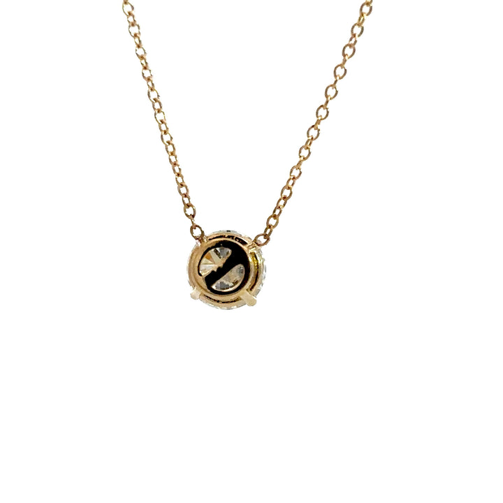 Solitaire Necklace (Round) - 14k Yellow Gold 1.00ct #13088