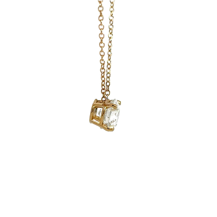Solitaire Necklace (Round) - 14k Yellow Gold 1.00ct #13088