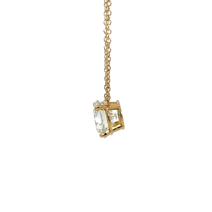 Solitaire Necklace (Round) - 14k Yellow Gold 1.50ct #13089