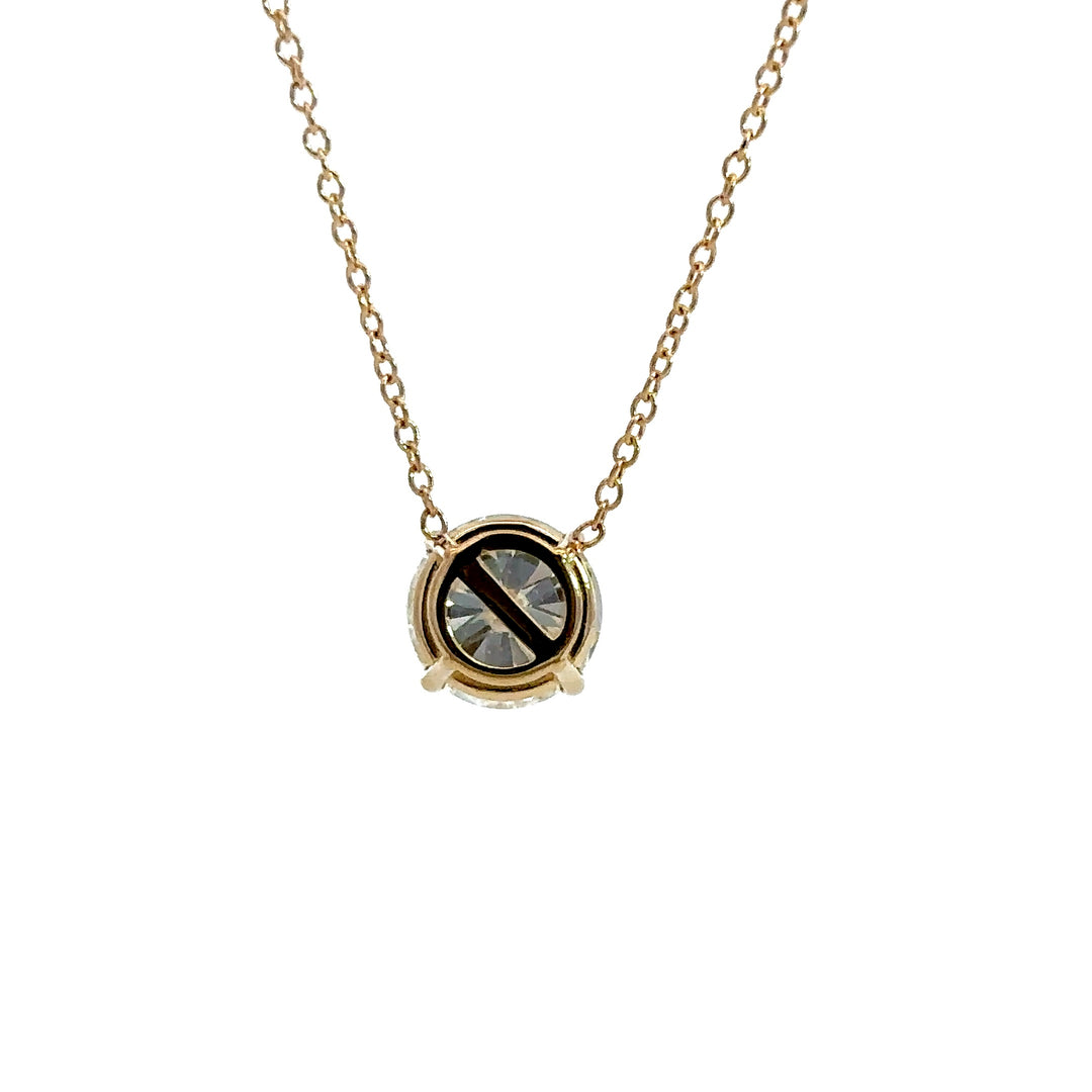 Solitaire Necklace (Round) - 14k Yellow Gold 1.50ct #13089