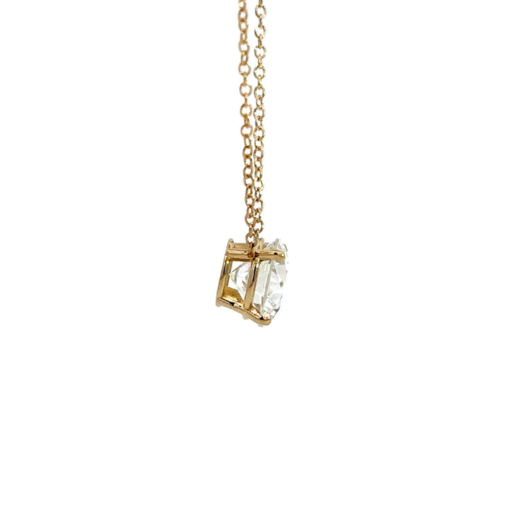 Solitaire Necklace (Round) - 14k Yellow Gold 1.50ct #13089