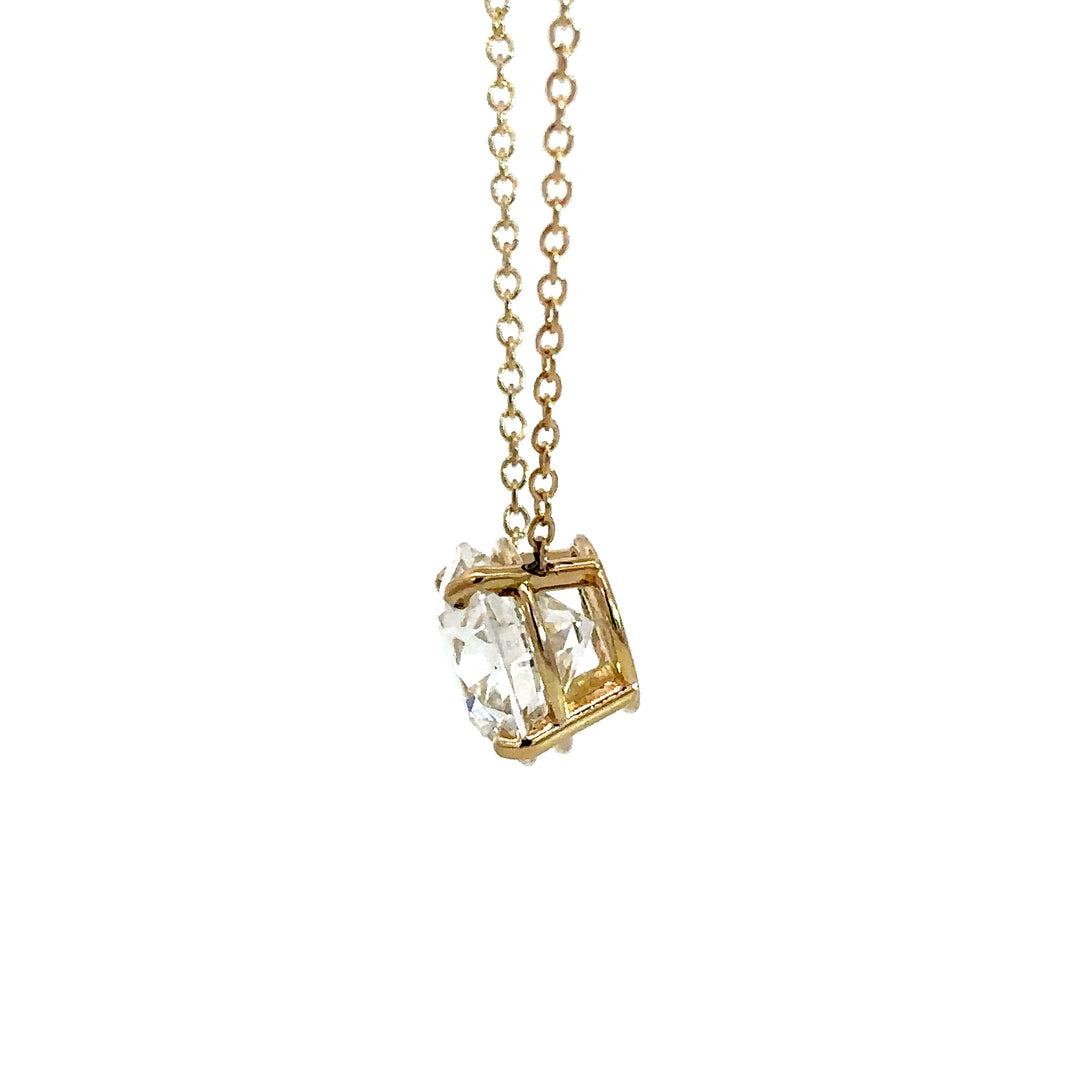 Solitaire Necklace (Round) - 14k Yellow Gold 2.00ct #13090
