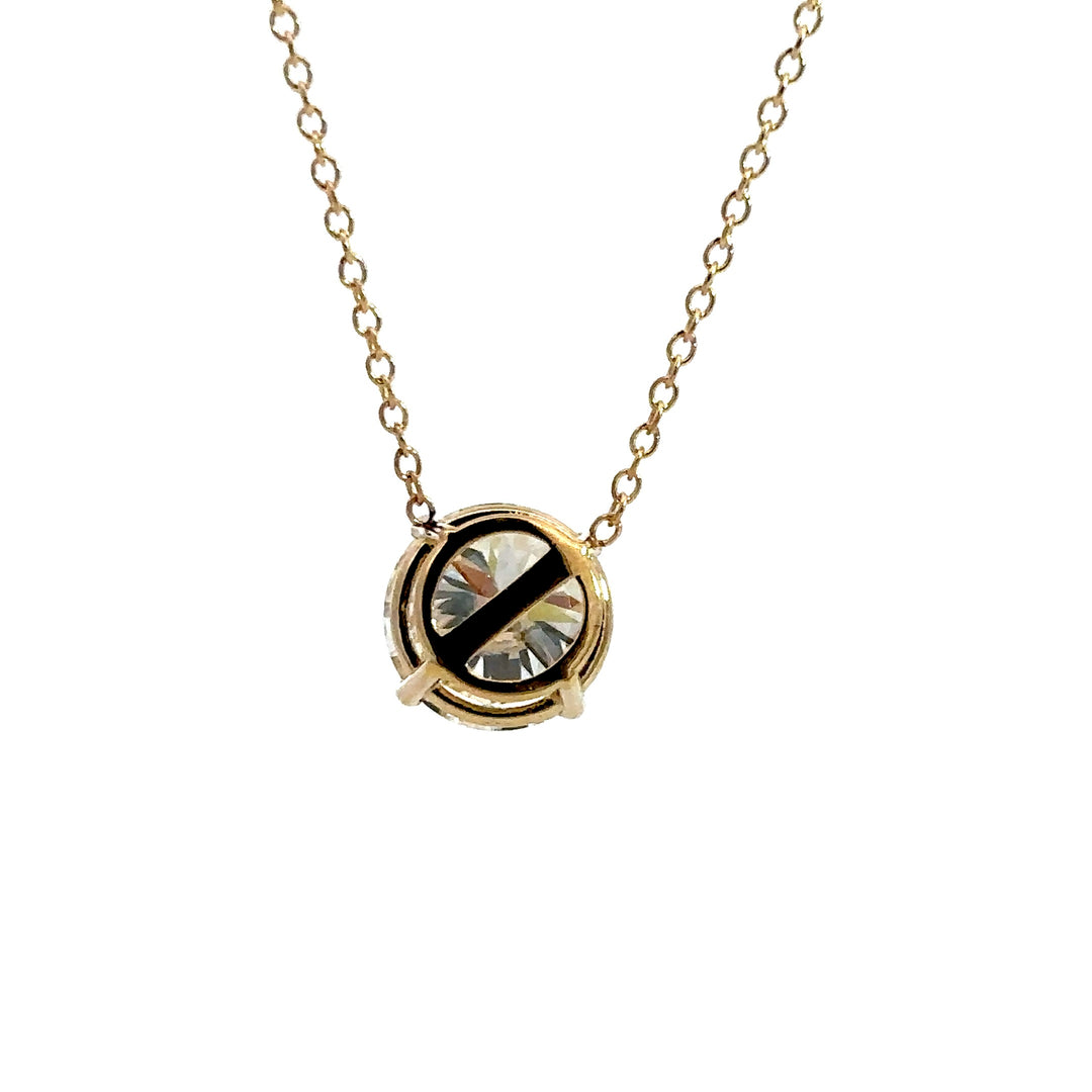 Solitaire Necklace (Round) - 14k Yellow Gold 2.00ct #13090