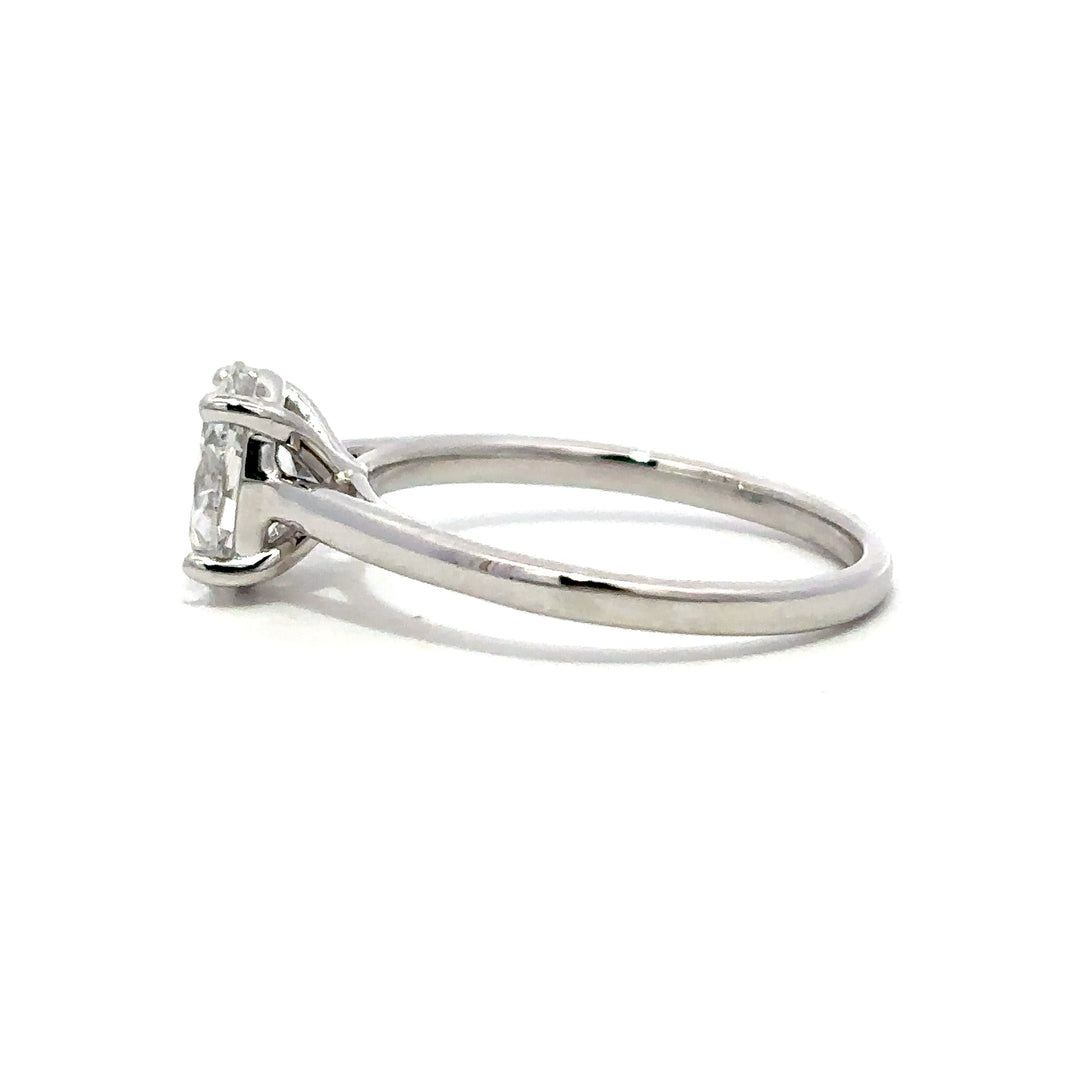 Solitaire Ring (Oval) - 14k White Gold 1.04ct #13091