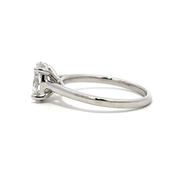 Solitaire Ring (Oval) - 14k White Gold 1.04ct #13091