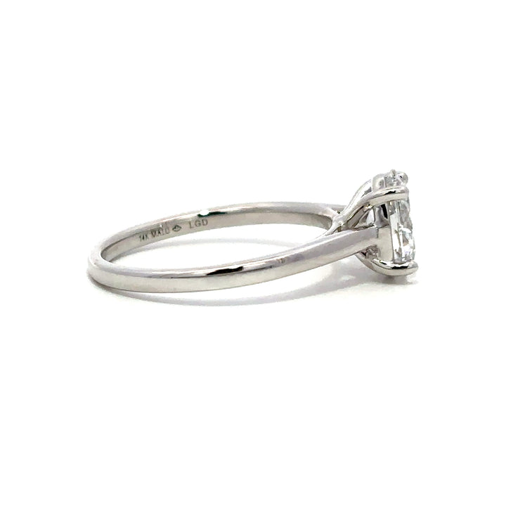 Solitaire Ring (Oval) - 14k White Gold 1.04ct #13091