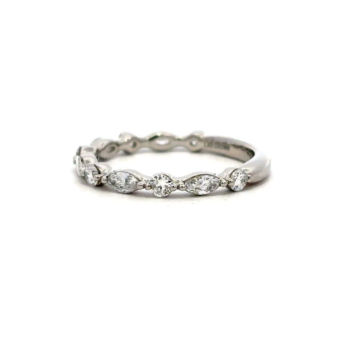 Half Eternity Ring (Marquise and Round) - Platinum 0.57ctw #13092