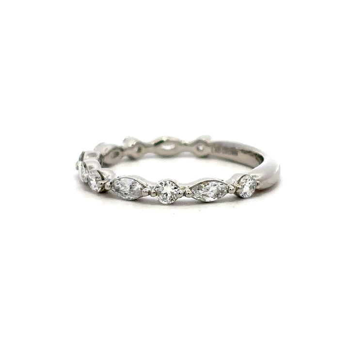 Half Eternity Ring (Marquise and Round) - Platinum 0.57ctw #13092