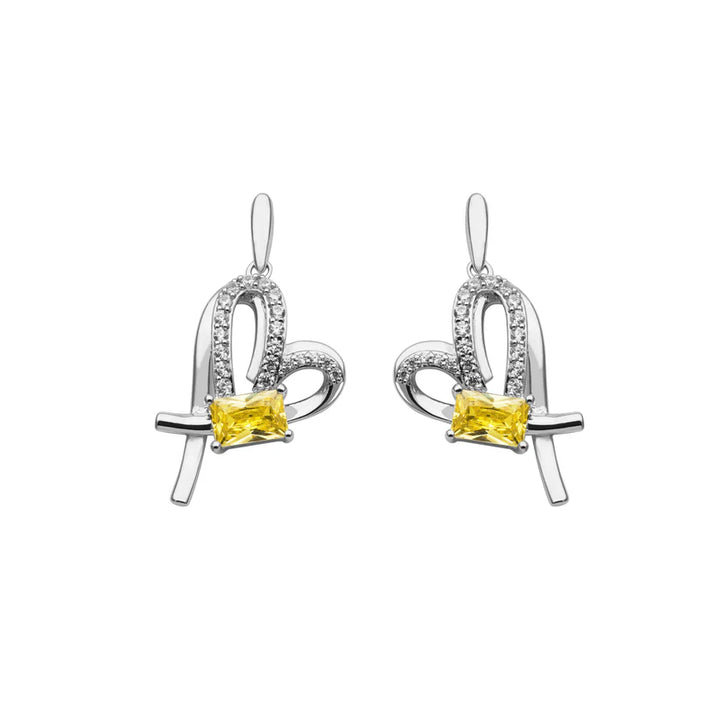 Flourishan "Colour Bloom" Earrings - 14k White Gold Vermeil #13127