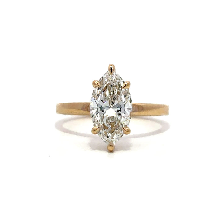 Solitaire Ring (Marquise) - 14k Yellow Gold 2.00ct #13221