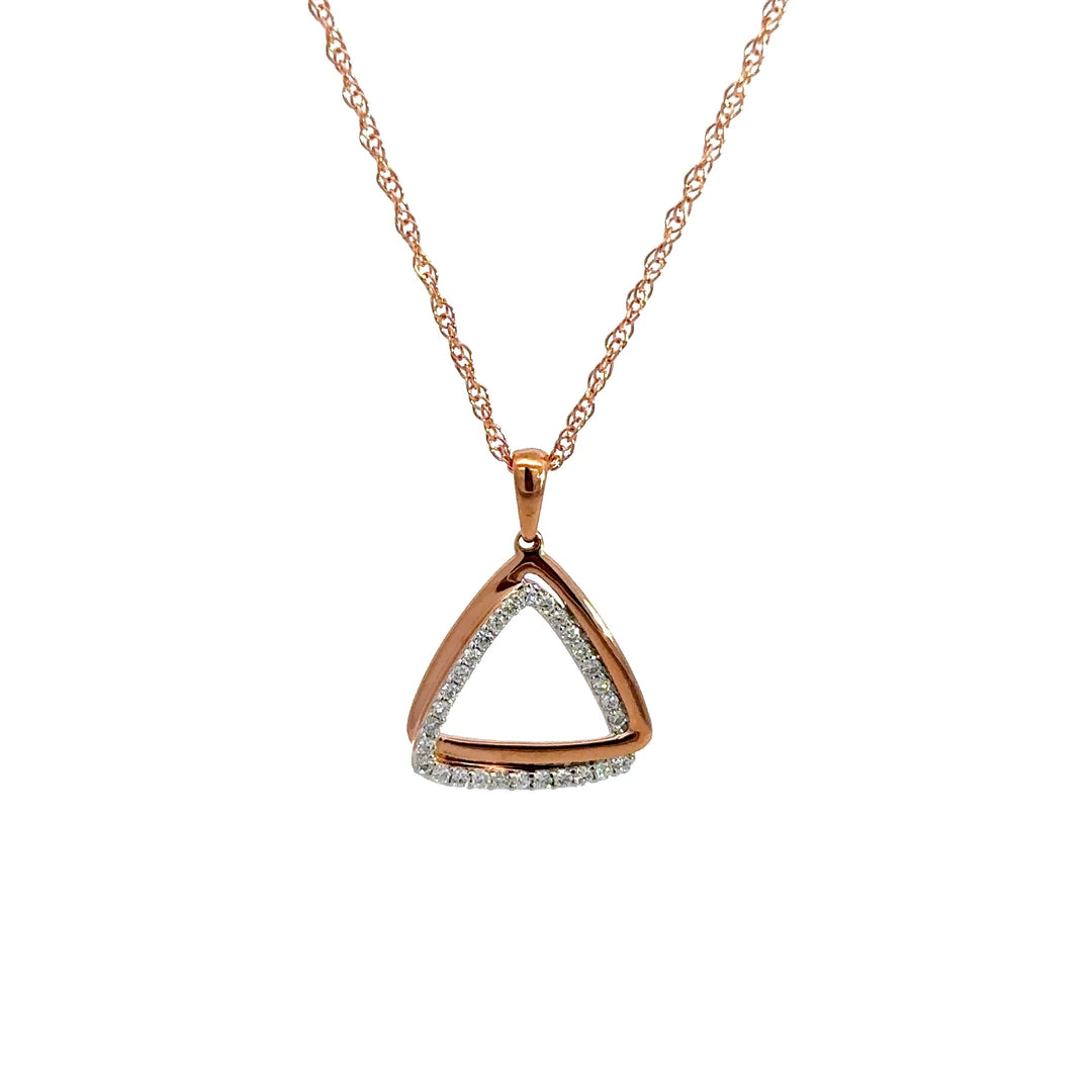 Geometric Necklace - 14k Rose Gold 0.17ct #13258