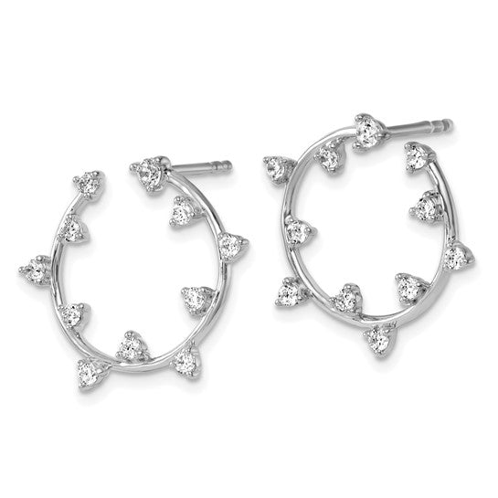 Station Hoops (Round) - 14k White Gold 0.50ct #13259