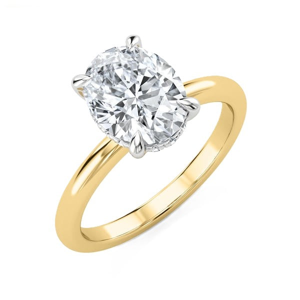 Solitaire Ring - Hidden Halo Setting #13261