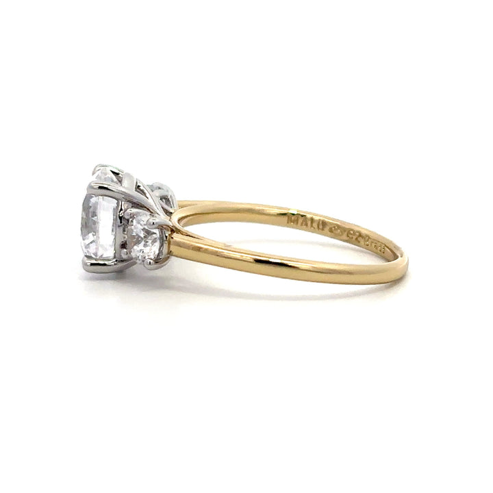 Three Stone Ring - Round Side Diamonds #13262
