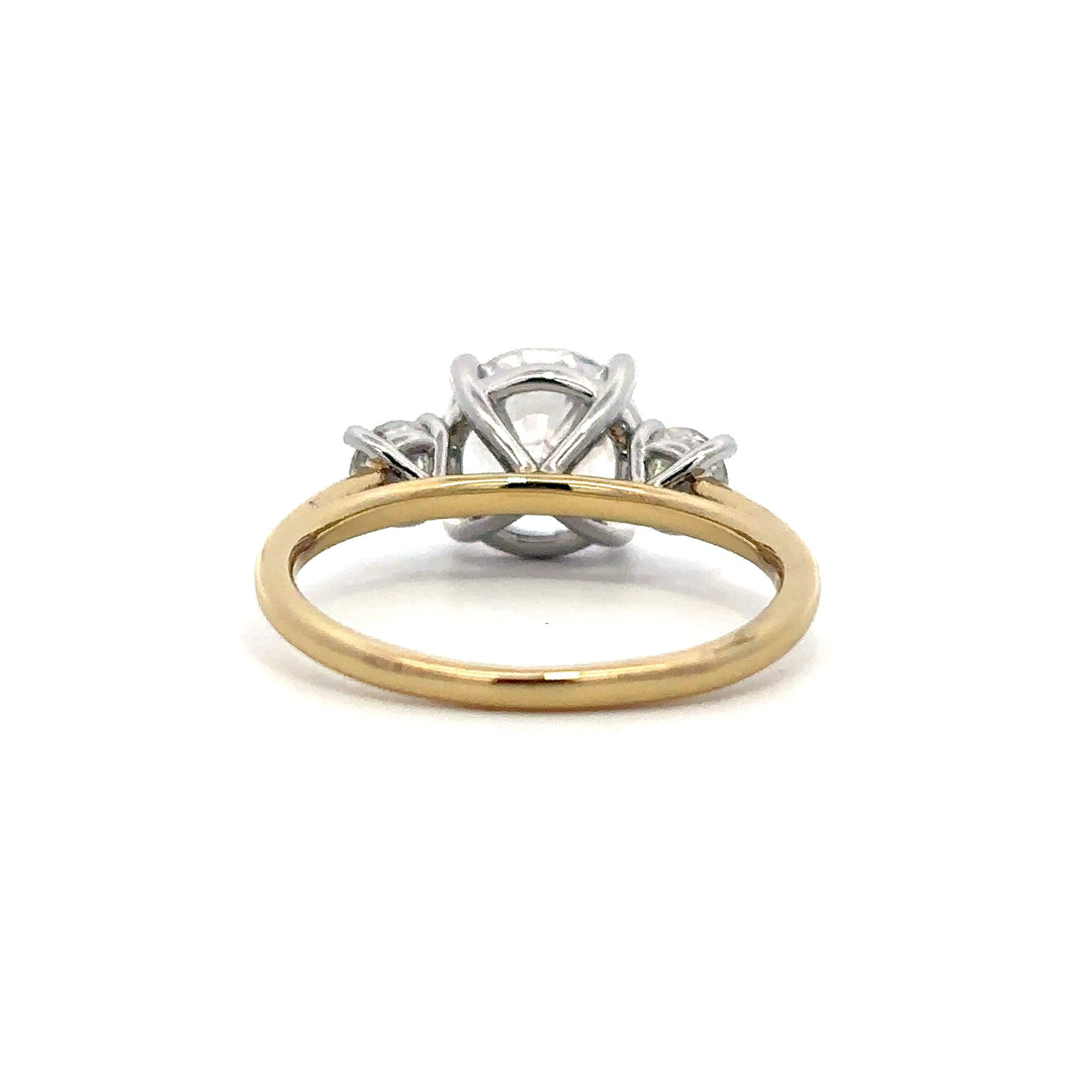 Three Stone Ring - Round Side Diamonds #13262