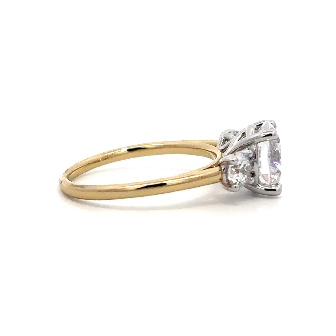 Three Stone Ring - Round Side Diamonds #13262