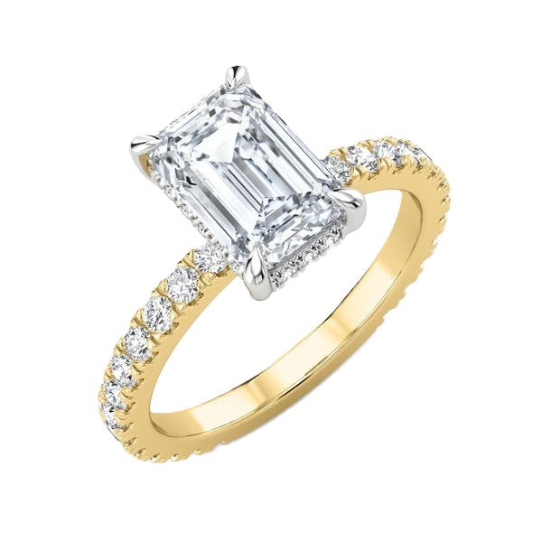 French Pave Ring - Hidden Halo Setting #13263