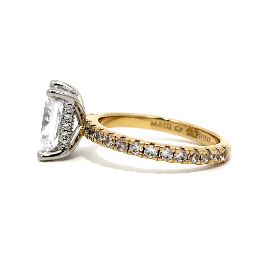 French Pavé Ring - Hidden Halo Setting #13263 - Vena Nova | Calgary