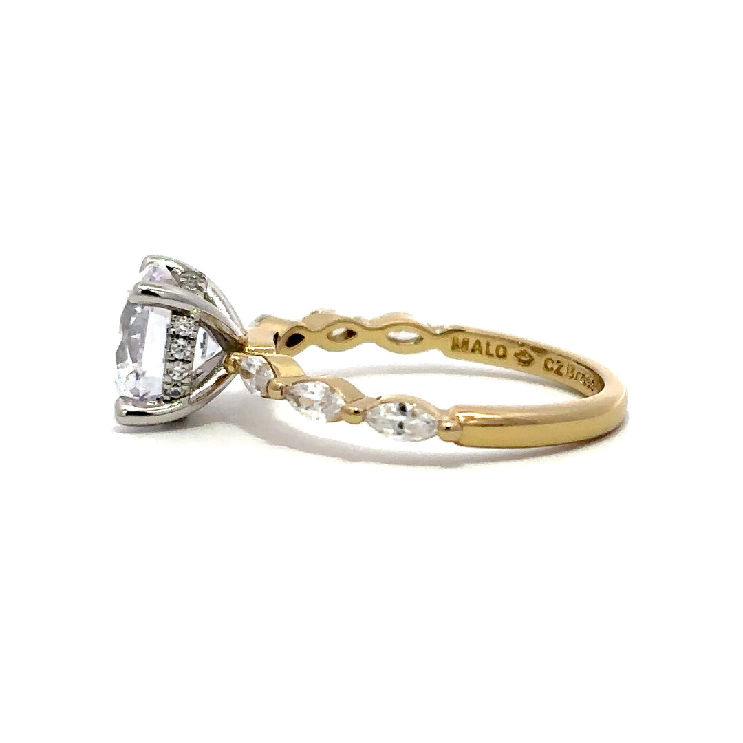 Hidden Halo Ring - Marquise Side Diamonds #13267