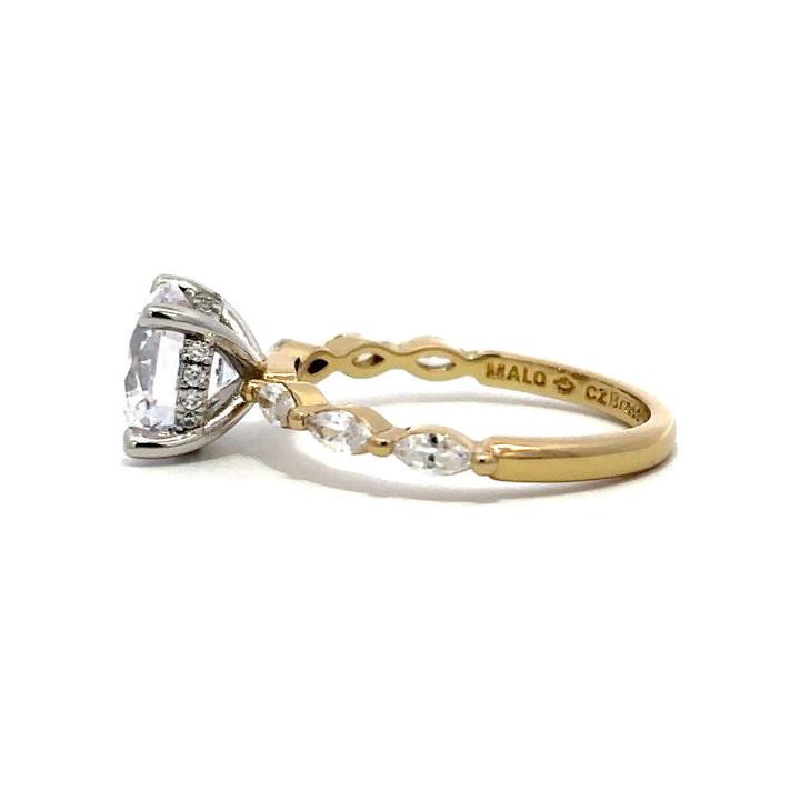 Hidden Halo Ring - Marquise Side Diamonds #13267
