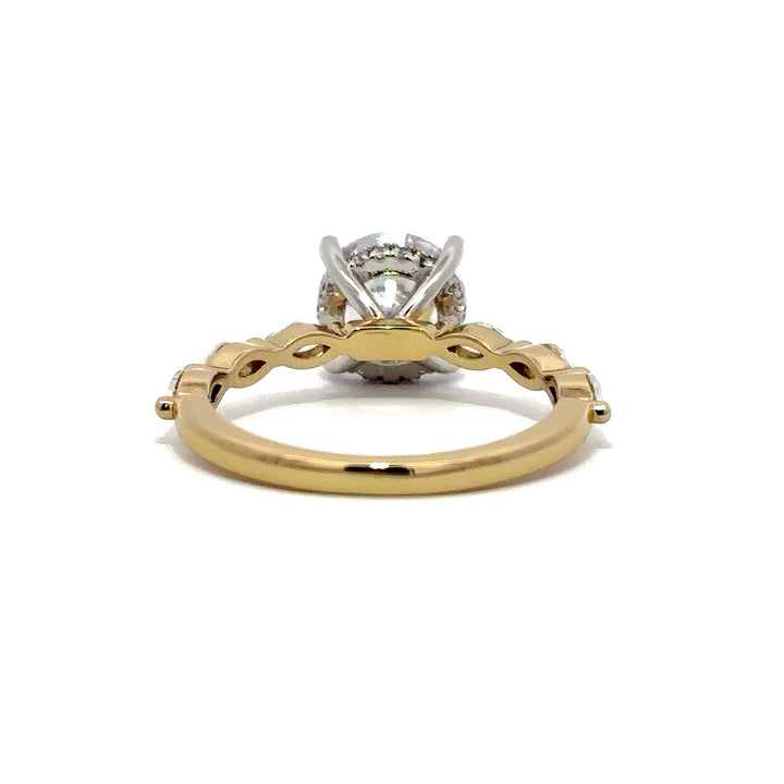 Hidden Halo Ring - Marquise Side Diamonds #13267