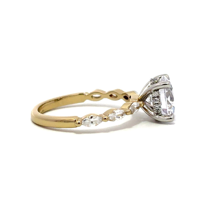 Hidden Halo Ring - Marquise Side Diamonds #13267