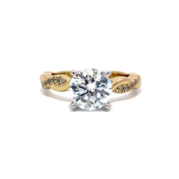 Twist Band Ring - Hidden Halo Setting #13268