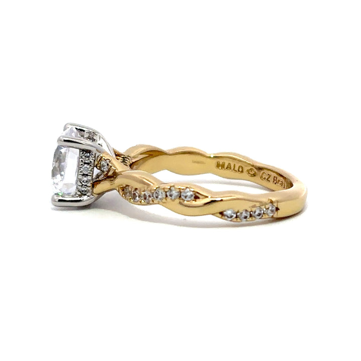 Twist Band Ring - Hidden Halo Setting #13268
