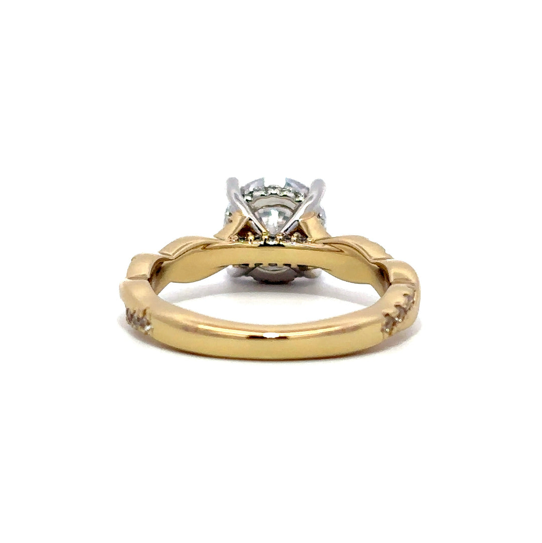 Twist Band Ring - Hidden Halo Setting #13268