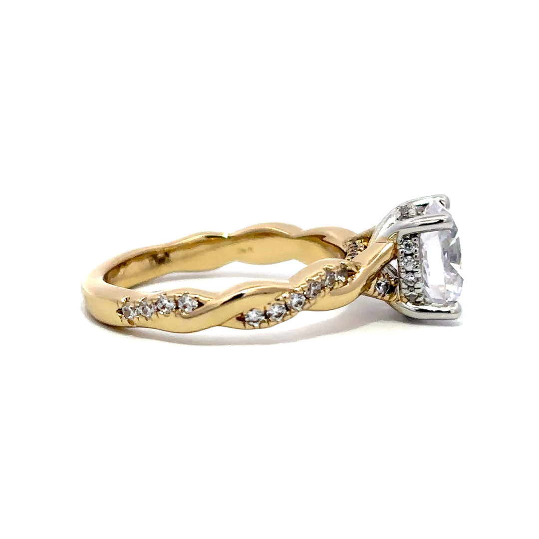 Twist Band Ring - Hidden Halo Setting #13268