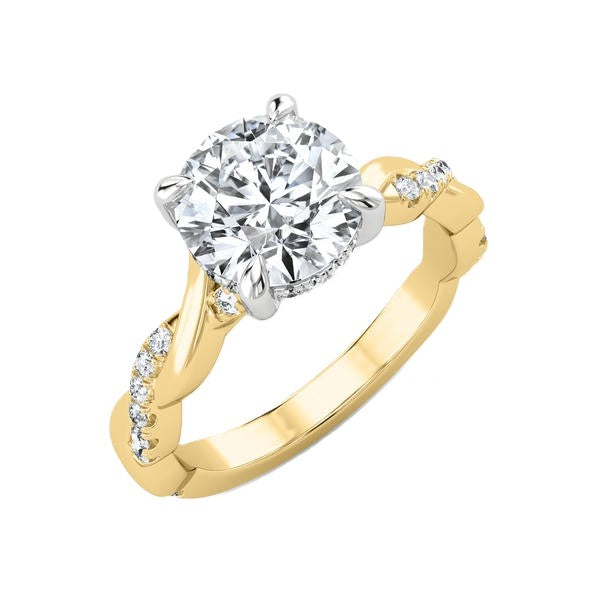 Twist Band Ring - Hidden Halo Setting #13268