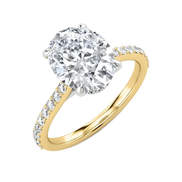 Hidden Halo Ring - Pavé  Side Diamonds #13269