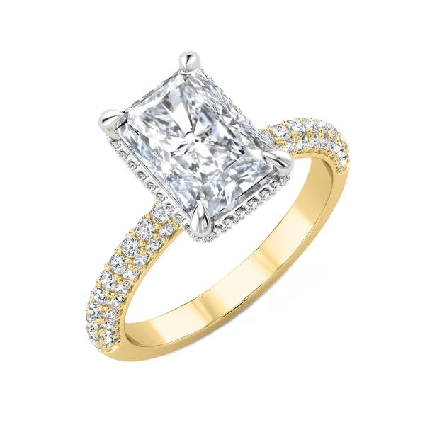 Hidden Halo Ring - Pavé  Side Diamonds #13273